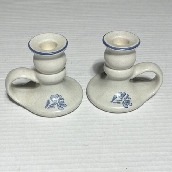 Pfaltzgraff Yorktowne Handled Candleholders Set of 2 - Picture 1 of 4